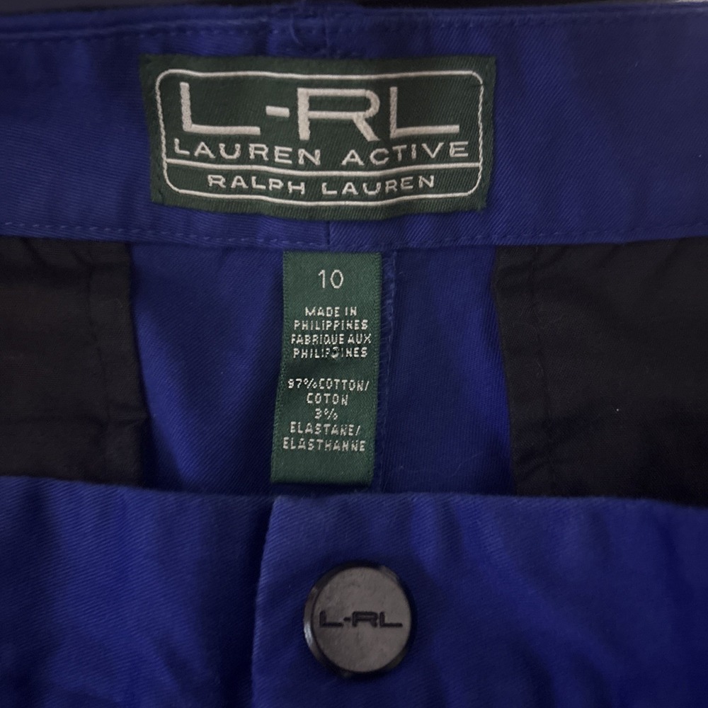 Polo Golf Ralph Lauren Knee Shorts Womens 10 Blue  Stretch Side Ladies‎ - Picture 6 of 6